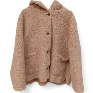 Teddy Sherpa Jacket Hooded Size XXL